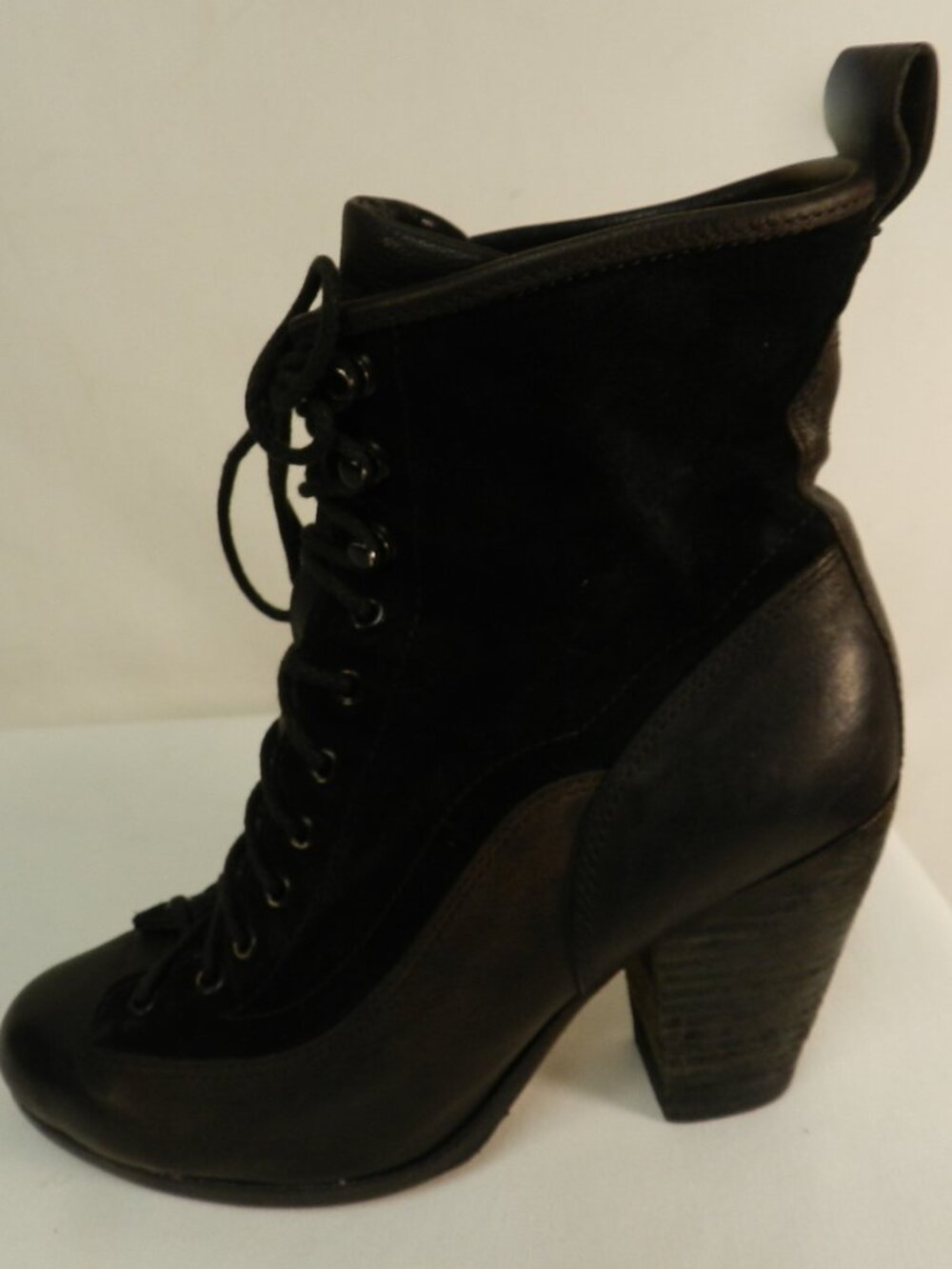Rag & Bone Leather & Suede color-block heeled lace up boots Size Sz 37 US 7 - Picture 10 of 14